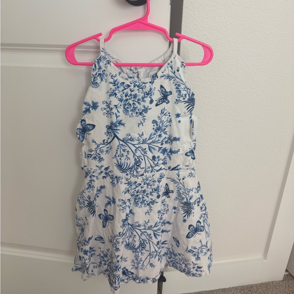 btween Blue and White Floral Kids Dress